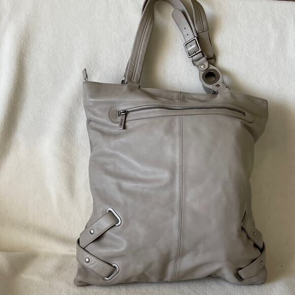 HOBO Elegant Taupe Leather Tote - Picture 1 of 14